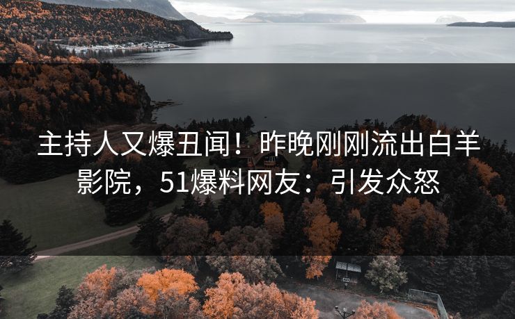 主持人又爆丑闻！昨晚刚刚流出白羊影院，51爆料网友：引发众怒